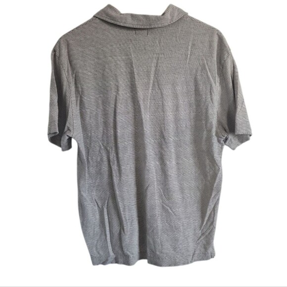 Vintage Calvin Klein Jeans Linen Blend Striped Polo Shirt Sz L CK Top Resortwear - Picture 2 of 11